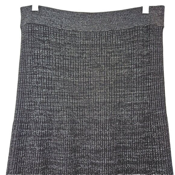 Free People Shine Bright Metallic Ribbed Maxi Skirt Black Women's Size M Knit - Picture 6 of 11